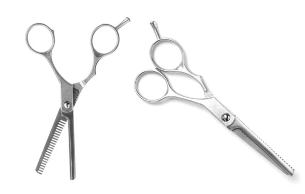 New Thinning Scissors White Background Professional Hairdresser Tool — Stock Photo, Image