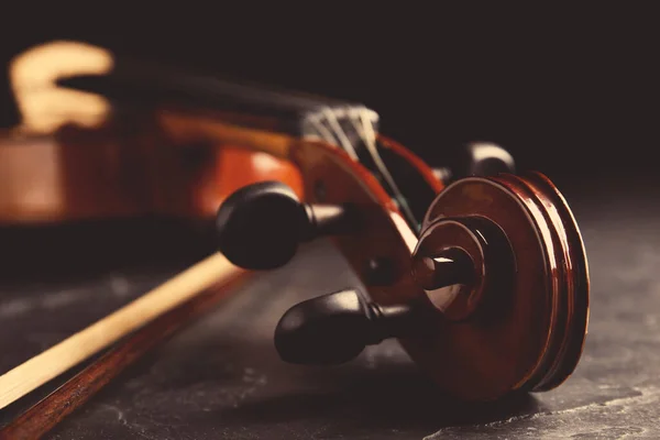 Hermoso Violín Clásico Vista Cerca Instrumento Musical — Foto de Stock