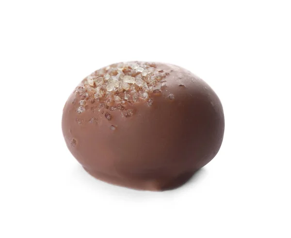 Finom Tejcsokoládé Cukorka Izolált Fehér — Stock Fotó