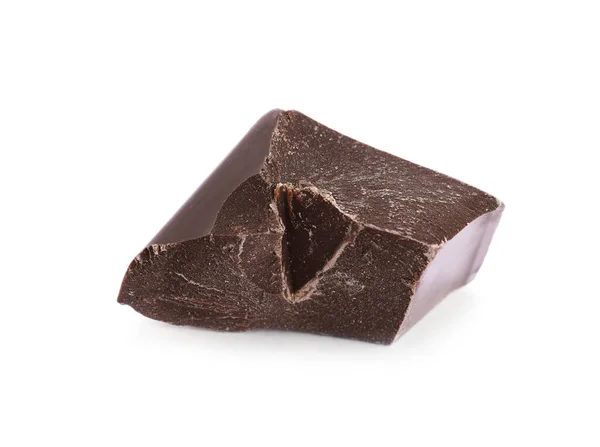 Kousek Čokolády Izolovaný Bílém — Stock fotografie