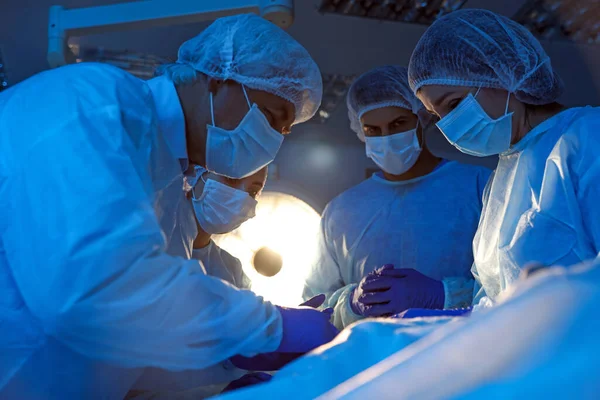 Team Professional Doctors Performing Operation Surgery Room — Stock Photo, Image
