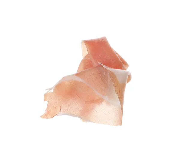 Slice Tasty Prosciutto Isolated White — 스톡 사진