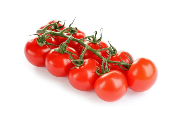 Branch Fresh Cherry Tomatoes Isolated White — Stock Photo, Image