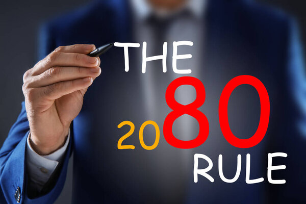 Принцип Парето. Правило 80 / 20, крупный план
