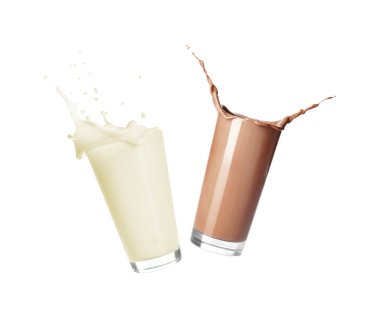 Beyaz arka planda lezzetli sağlıklı protein karışımları.