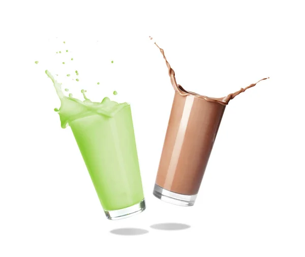 Köstliche Gesunde Proteinshakes Auf Weißem Hintergrund — Stockfoto