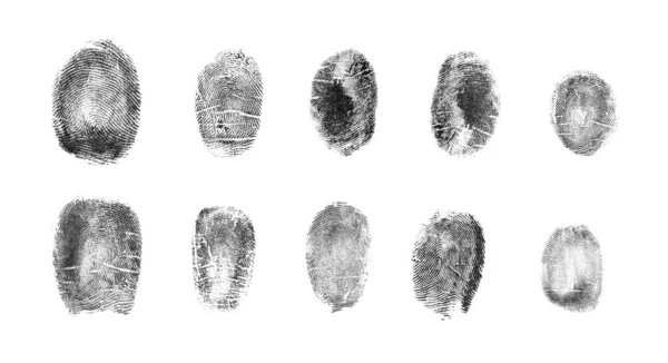 Набор Различных Отпечатков Пальцев Белом Фоне Вид Сверху — стоковое фото