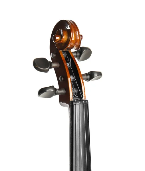 Vacker Klassisk Violin Isolerad Vit Närbild Musikinstrument — Stockfoto