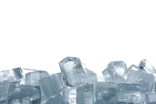 Křišťálově Čisté Kostky Ledu Izolované Bílém — Stock fotografie