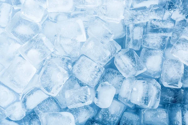 Kristallklare Eiswürfel Als Hintergrund Draufsicht — Stockfoto