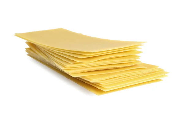 Stack Uncooked Lasagna Sheets Isolated White — Stock Photo, Image