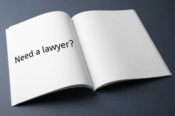 Notebook Text Need Lawyer Dark Background — Stock Photo, Image