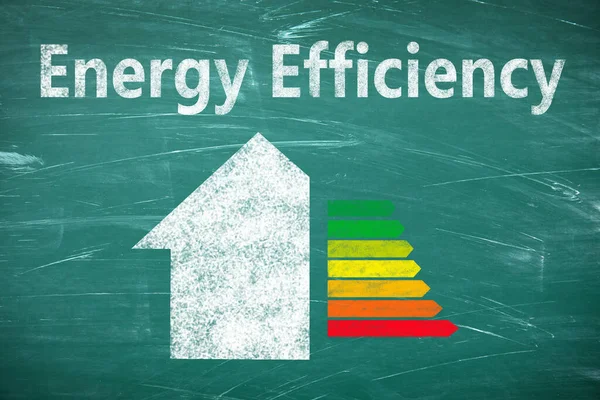 Concetto Efficienza Energetica Parte Della Casa Grafico Colorato Disegnato Sulla — Foto Stock