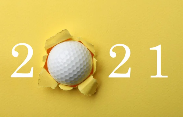 Progettazione Biglietto Invito Con Palla 2021 Eventi Golf — Foto Stock