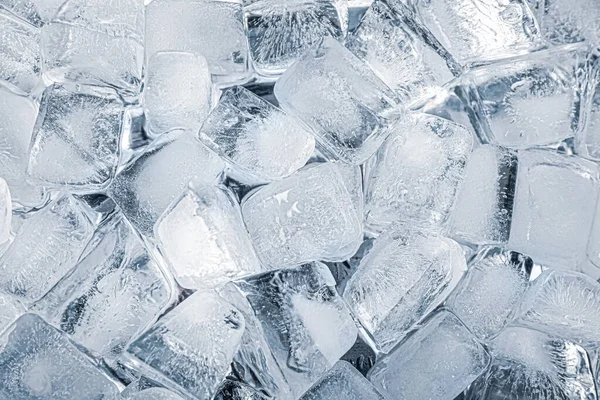 Crystal Clear Ice Cubes Background Top View — 스톡 사진