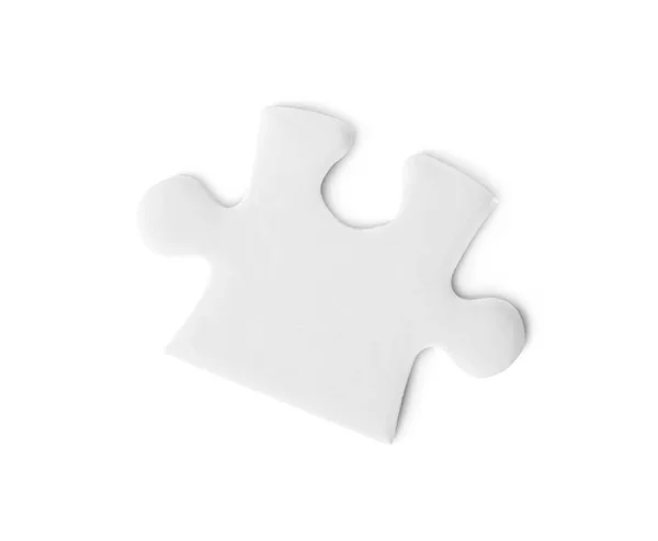 Pièce Puzzle Vierge Isolée Sur Blanc Vue Dessus — Photo