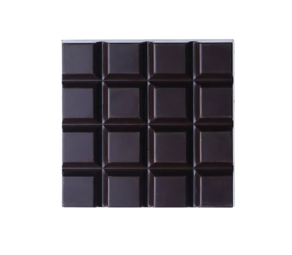 Heerlijke Pure Chocoladereep Geïsoleerd Wit — Stockfoto