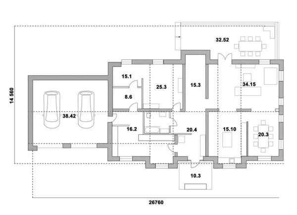 Arkitektonisk Plan Huset Som Bakgrund Illustration — Stockfoto