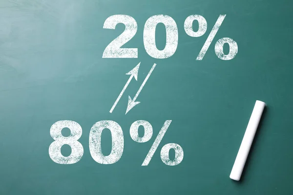 Concepto Principio Pareto Representación Reglas Pizarra — Foto de Stock