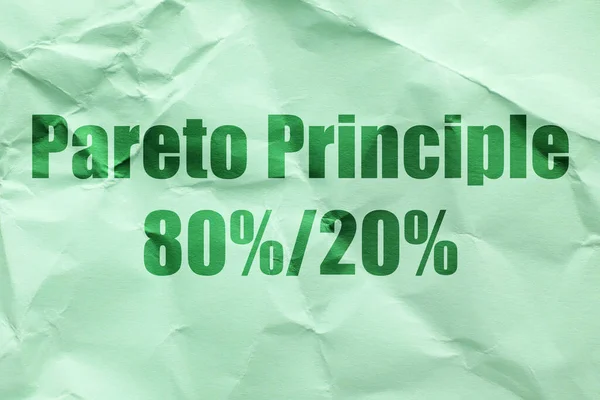 텍스트 Pareto Principle Green Paper Background — 스톡 사진