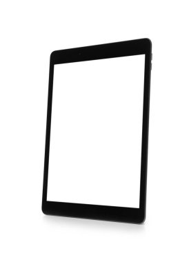 Boş ekranlı tablet bilgisayar beyaza izole edildi. Modern aygıt