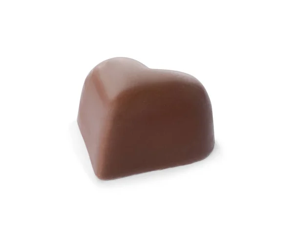 Heart Shaped Chocolate Candy Isolated White — Stock Photo, Image