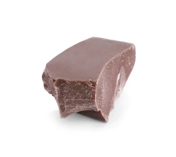 Piece Milk Chocolate Isolated White — Stock Photo, Image