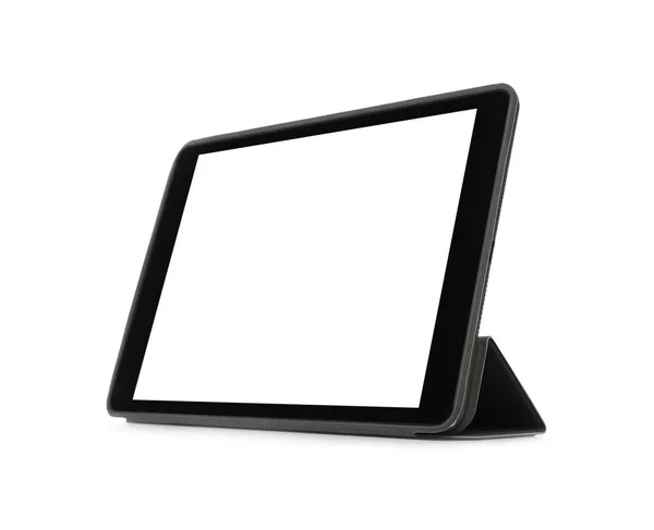 Tabletă Computer Ecran Gol Izolat Alb Gadget Modern — Fotografie, imagine de stoc