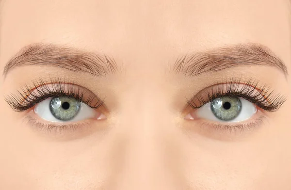 Schöne Frau Mit Perfekten Augenbrauen Nahaufnahme — Stockfoto