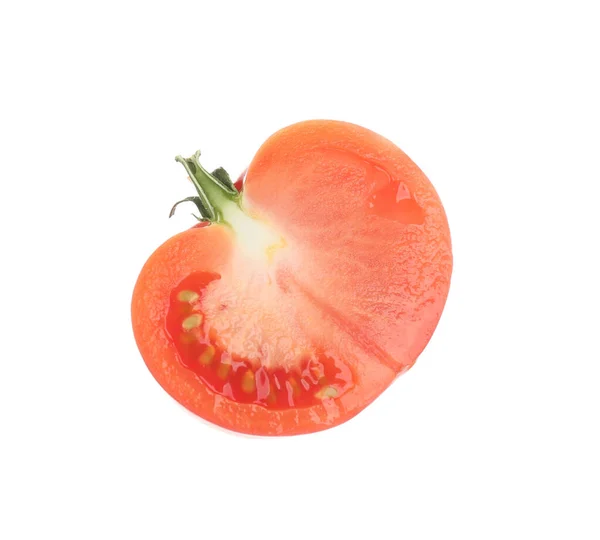 Setengah Dari Tomat Segar Terisolasi Atas Putih — Stok Foto