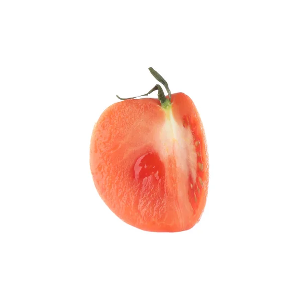 Fatia Tomate Fresco Isolado Branco — Fotografia de Stock