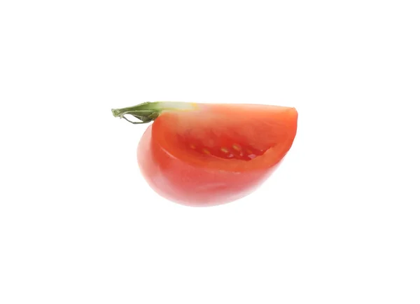 Scheibe Frischer Tomaten Isoliert Auf Weiß — Stockfoto