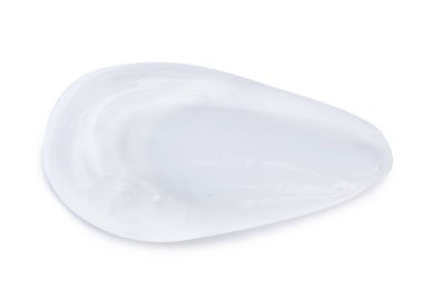 Işık arka planında şeffaf kozmetik jel örneği, üst görünüm