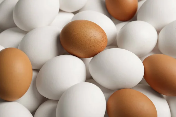 Свіжі Сирі Курячі Яйця Фон Крупним Планом — стокове фото