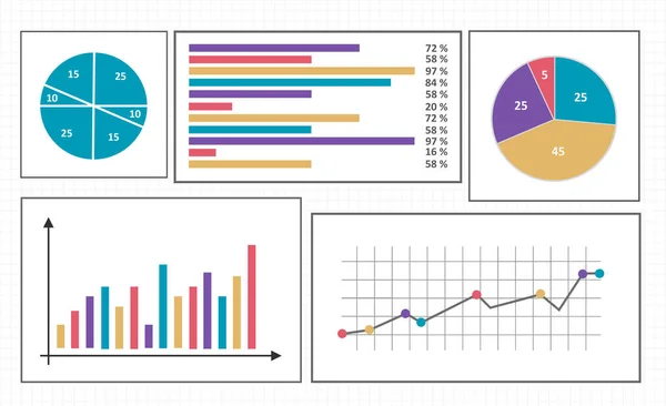 Set Grafici Diversi Carta Quadrata — Foto Stock