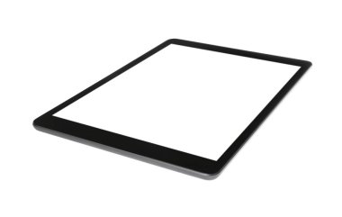 Boş ekranlı tablet bilgisayar beyaza izole edildi. Modern aygıt