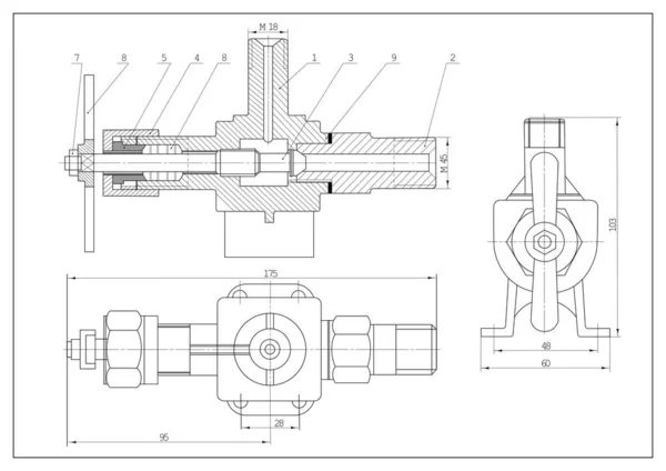 Dibujo Técnico Como Fondo Plan Mecanismo —  Fotos de Stock