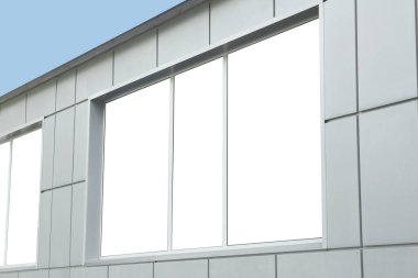 Açık havada boş pankartlar. Reklam tahtası tasarımı