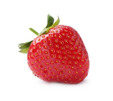 Lezzetli taze olgun çilek beyazda izole edilmiş.