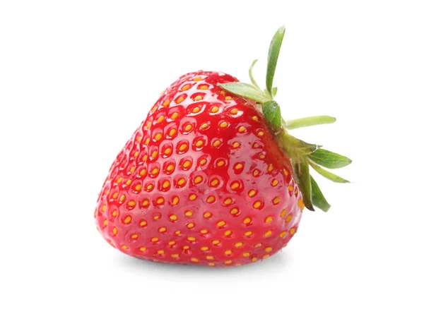 Köstliche Frische Reife Erdbeere Isoliert Auf Weiß — Stockfoto