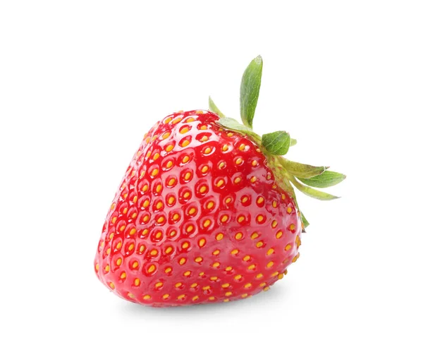 Köstliche Frische Reife Erdbeere Isoliert Auf Weiß — Stockfoto