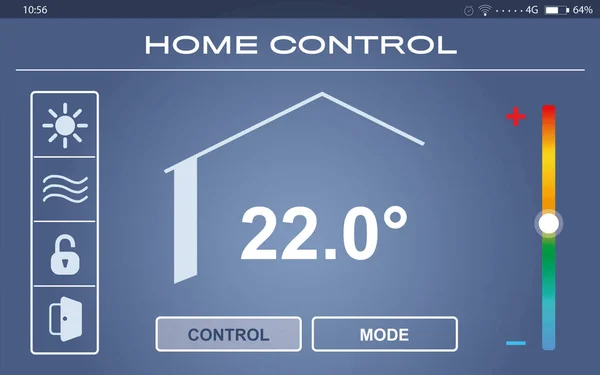 Energie Efficiëntie Home Control Systeem Toepassing Weergeven Van Binnentemperatuur Andere — Stockfoto