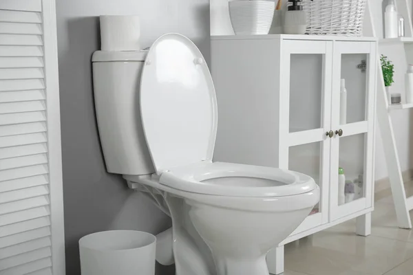 Snygg Toalett Skål Modernt Badrum Inredning — Stockfoto