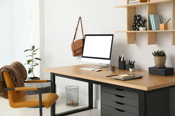 Stylish Room Interior Modern Comfortable Workplace — Stock Photo, Image