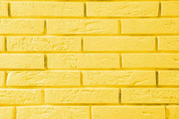 Parede Tijolo Amarelo Elegante Como Fundo Design Simples — Fotografia de Stock