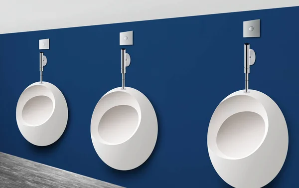 Urinoirs Céramique Propre Dans Les Toilettes Publiques Pour Hommes — Photo