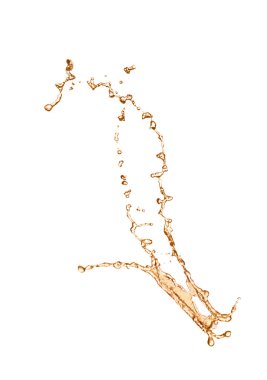 Beyaz arka planda pahalı viskinin soyut sıçraması