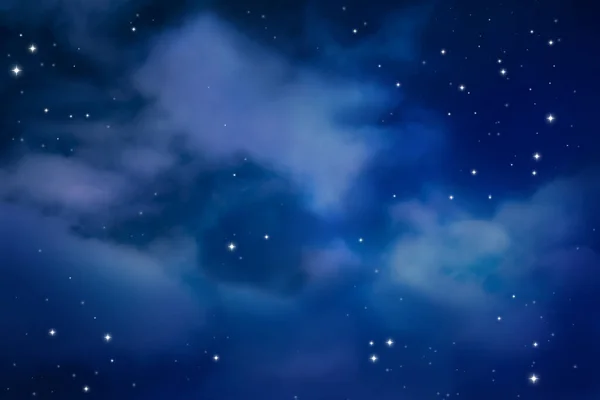 Krásný Výhled Hvězdnou Oblohu Mraky Noci — Stock fotografie