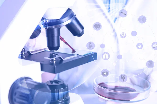 Medical Technology Concept Scientist Working Laboratory Closeup — Stock Photo, Image