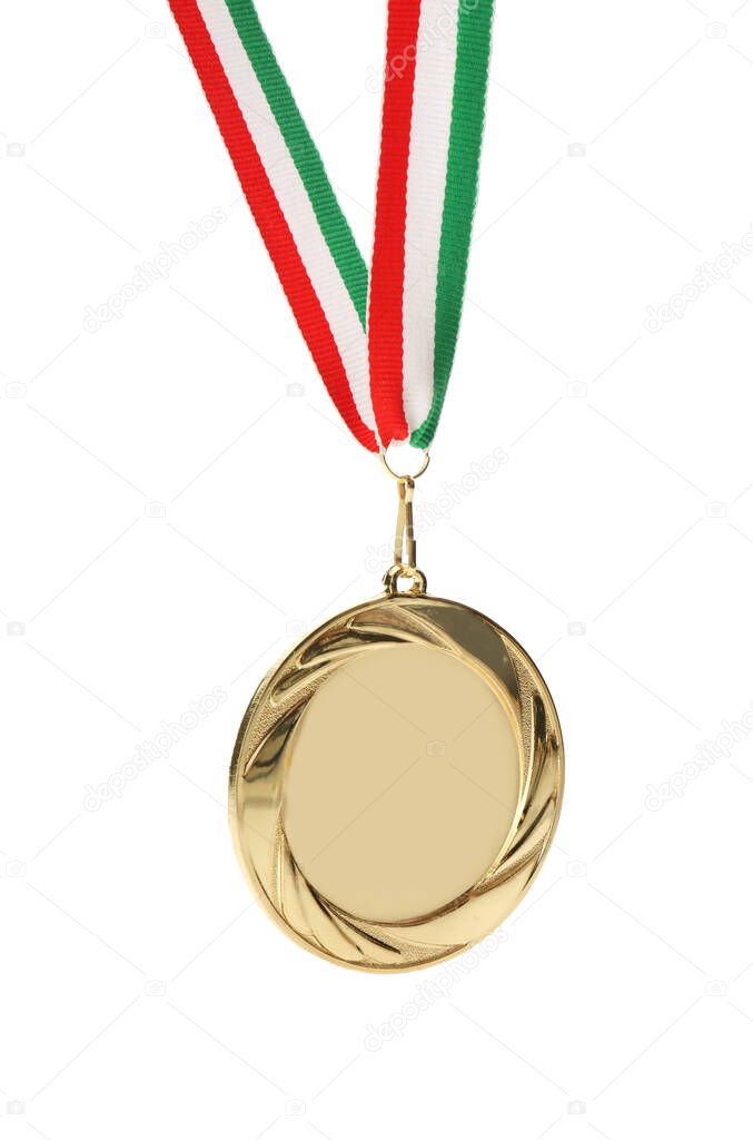 Gold medal isolated on white. Space for design